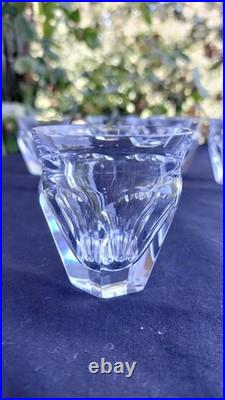 7 Verres Gobelets Cristal Baccarat Harcourt Hauteur 7cm