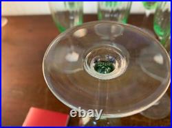 7 flûtes champagne modèle aquarelle vert clair cristal Baccarat (prix la pièce)