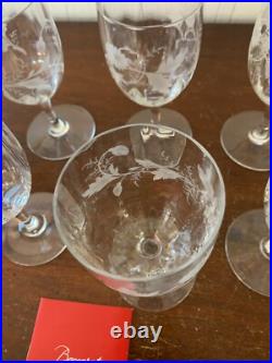7 verres à vin Montaigne décor gravé en cristal de Baccarat (prix à la pièce)