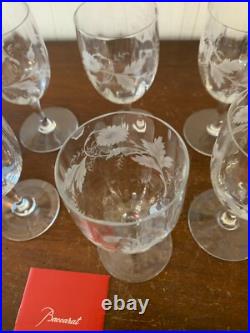 7 verres à vin Montaigne décor gravé en cristal de Baccarat (prix à la pièce)