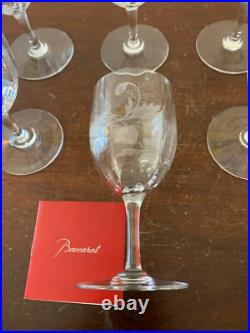 7 verres à vin Montaigne décor gravé en cristal de Baccarat (prix à la pièce)