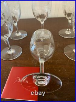 7 verres à vin Montaigne décor gravé en cristal de Baccarat (prix à la pièce)