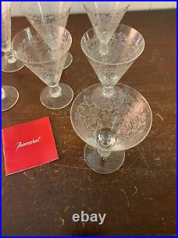 7 verres à vin modèle Bouquet de fleurs en cristal de Baccarat (prix à la pièce)