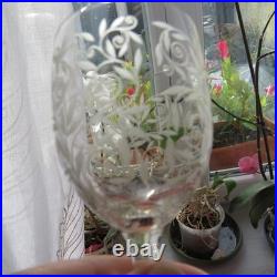 7 verres à vin ou a porto en cristal gravé de Baccarat modèle riviera 11,5 cm