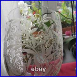 7 verres à vin ou a porto en cristal gravé de Baccarat modèle riviera 11,5 cm