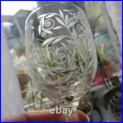 7 verres à vin ou a porto en cristal gravé de Baccarat modèle riviera 11,5 cm