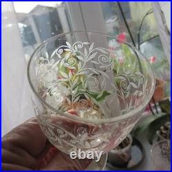 7 verres à vin ou a porto en cristal gravé de Baccarat modèle riviera 11,5 cm