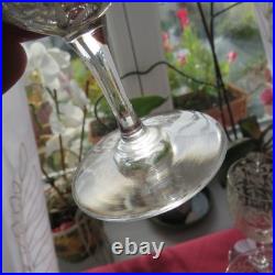 7 verres à vin ou a porto en cristal gravé de Baccarat modèle riviera 11,5 cm
