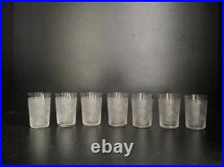 7 verres gobelet a thé en cristal dégagé à l'acide Baccarat St Louis Val Lambert