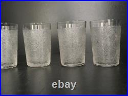 7 verres gobelet a thé en cristal dégagé à l'acide Baccarat St Louis Val Lambert