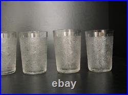 7 verres gobelet a thé en cristal dégagé à l'acide Baccarat St Louis Val Lambert