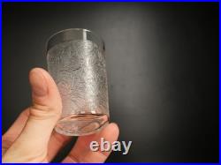 7 verres gobelet a thé en cristal dégagé à l'acide Baccarat St Louis Val Lambert