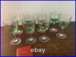 7 verres vin rouge modèle aquarelle vert clair cristal Baccarat (prix la pièce)