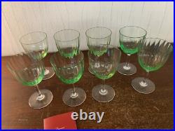 7 verres vin rouge modèle aquarelle vert clair cristal Baccarat (prix la pièce)