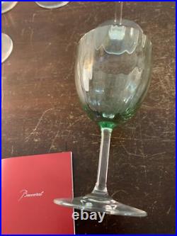 7 verres vin rouge modèle aquarelle vert clair cristal Baccarat (prix la pièce)