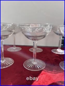 8 Coupes A Champagne En Cristal Taille Saint Louis Ou Baccarat