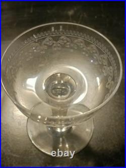 8 Coupes à Champagne en Cristal Gravé Baccarat, XIXeme, Anciennes