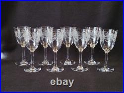 8 Verres A Vin En Cristal Baccarat Modèle Beauharnais Hauteur 13,6 Cm