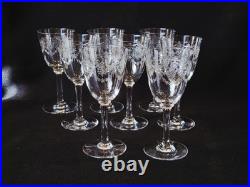 8 Verres A Vin En Cristal Baccarat Modèle Beauharnais Hauteur 13,6 Cm