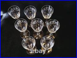8 Verres A Vin En Cristal Baccarat Modèle Beauharnais Hauteur 13,6 Cm