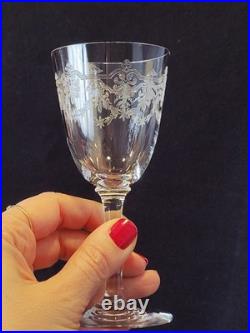 8 Verres A Vin En Cristal Baccarat Modèle Beauharnais Hauteur 13,6 Cm