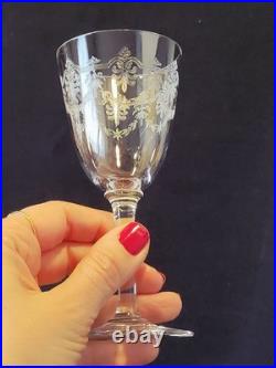 8 Verres A Vin En Cristal Baccarat Modèle Beauharnais Hauteur 13,6 Cm
