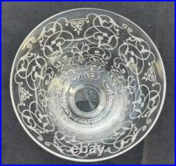 8 Verres À Vin Gravés Cristal Baccarat Michel Angelo 9 Cm
