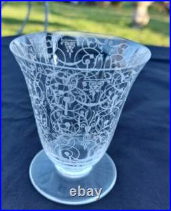 8 Verres À Vin Gravés Cristal Baccarat Michel Angelo 9 Cm