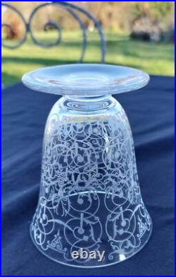 8 Verres À Vin Gravés Cristal Baccarat Michel Angelo 9 Cm