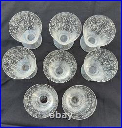 8 Verres À Vin Gravés Cristal Baccarat Michel Angelo 9 Cm
