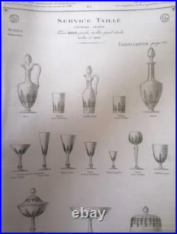 8 Verres Baccarat vin du Rhin cristal vert uranium modèle 8588 20cm, fin XIXe