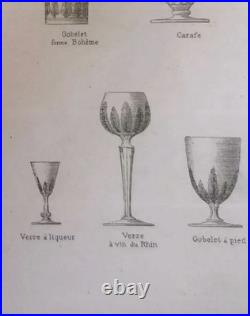 8 Verres Baccarat vin du Rhin cristal vert uranium modèle 8588 20cm, fin XIXe