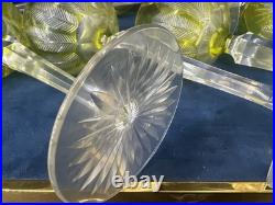 8 Verres Baccarat vin du Rhin cristal vert uranium modèle 8588 20cm, fin XIXe
