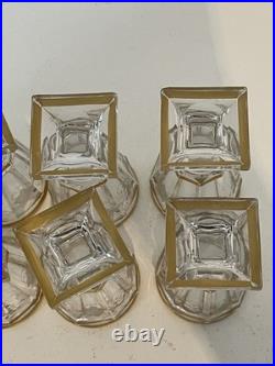 8 Verres pour cave à liqueurs Baccarat gravés à la roue décor vigne