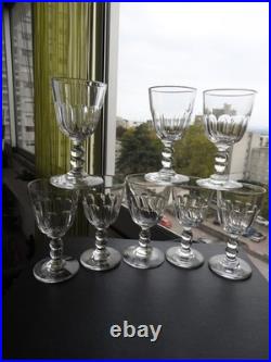 8 anciens verres à vin cristal de BACCARAT modèle GONDOLE cuisine ART de TABLE