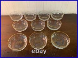 8 coupelles à fruit or taillé en cristal de Baccarat (prix à la pièce)