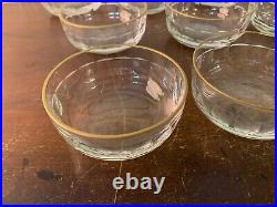 8 coupelles à fruit or taillé en cristal de Baccarat (prix à la pièce)