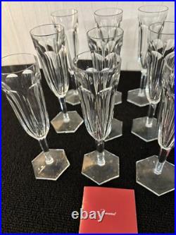 8 flutes a champagne modèle Compiègne cristal de Baccarat (prix à la pièce)