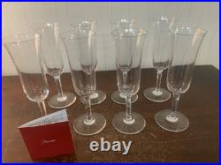 8 flûtes modèle Vence jambe taillée en cristal de Baccarat (prix à la pièce)