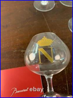 8 verres Cognac Napoléon or en cristal de Baccarat h 8.5 cm (prix à la pièce)