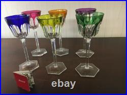 8 verres Harcourt couleur en cristal Baccarat (prix à la pièce)
