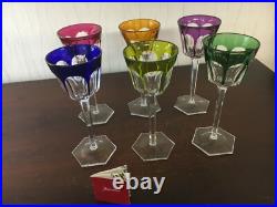 8 verres Harcourt couleur en cristal Baccarat (prix à la pièce)