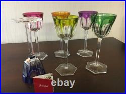8 verres Harcourt couleur en cristal Baccarat (prix à la pièce)