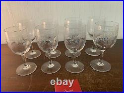 8 verres à eau gravé ancien en cristal de Baccarat (prix à la pièce)modèle1