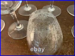 8 verres à eau gravé ancien en cristal de Baccarat (prix à la pièce)modèle1