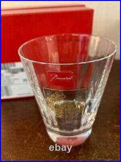 8 verres à thé Zodiaque dragon doré en cristal de Baccarat (prix à la pièce)