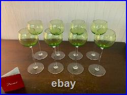 8 verres à vin du Rhin en cristal de Baccarat (prix à la pièce)