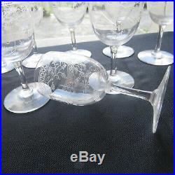 8 verres a vin en cristal de baccarat modèle type fougères