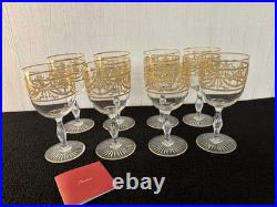 8 verres attribué à vin modèle doré cristal de Baccarat (prix pour 1 verre)