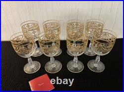 8 verres attribué à vin modèle doré cristal de Baccarat (prix pour 1 verre)
